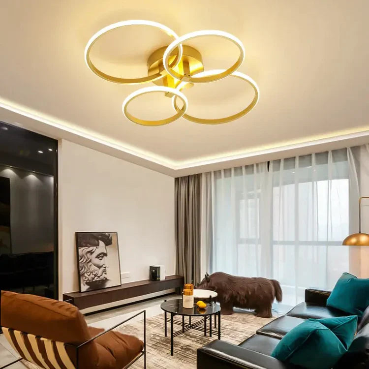 Deckenleuchte Wohnzimmer Gold, Rund | Solara