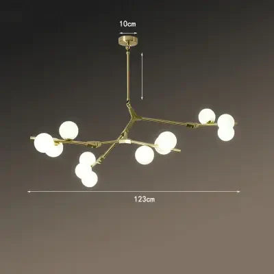 Deckenleuchte Wohnzimmer Gold mit Glühbirnen | Flora