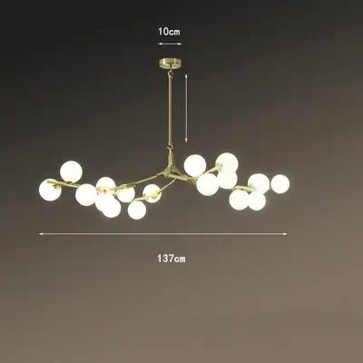 Deckenleuchte Wohnzimmer Gold mit Glühbirnen | Flora