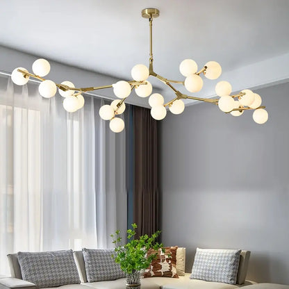 Deckenleuchte Wohnzimmer Gold mit Glühbirnen | Flora