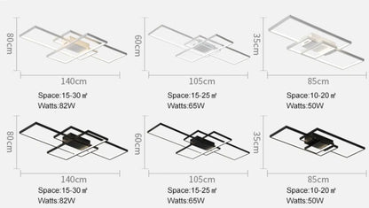 Deckenleuchte Wohnzimmer, Quadrat, Fernbedienung | Solara