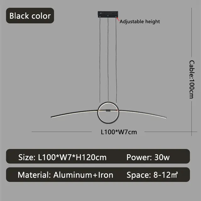 Design Pendelleuchte, Schwarz und Gold, Dimmbar | Luxara