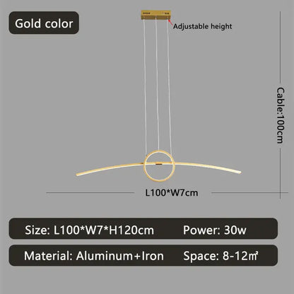 Design Pendelleuchte, Schwarz und Gold, Dimmbar | Luxara