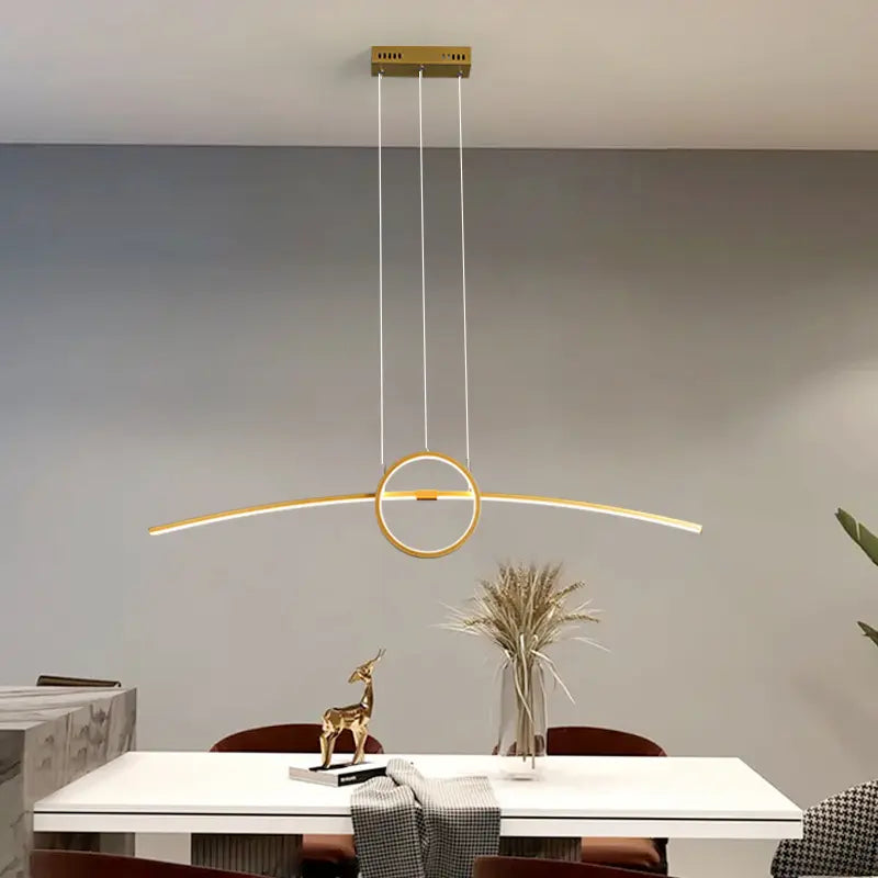Design Pendelleuchte, Schwarz und Gold, Dimmbar | Luxara