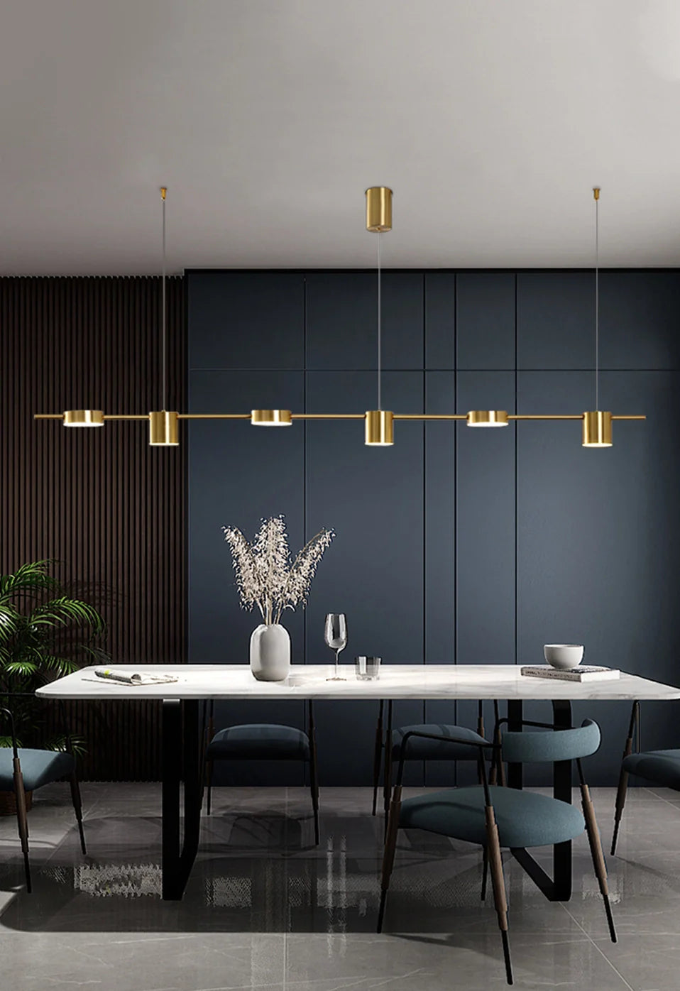 Moderne Pendelleuchte esstisch, Gold und Schwarz | Aurum