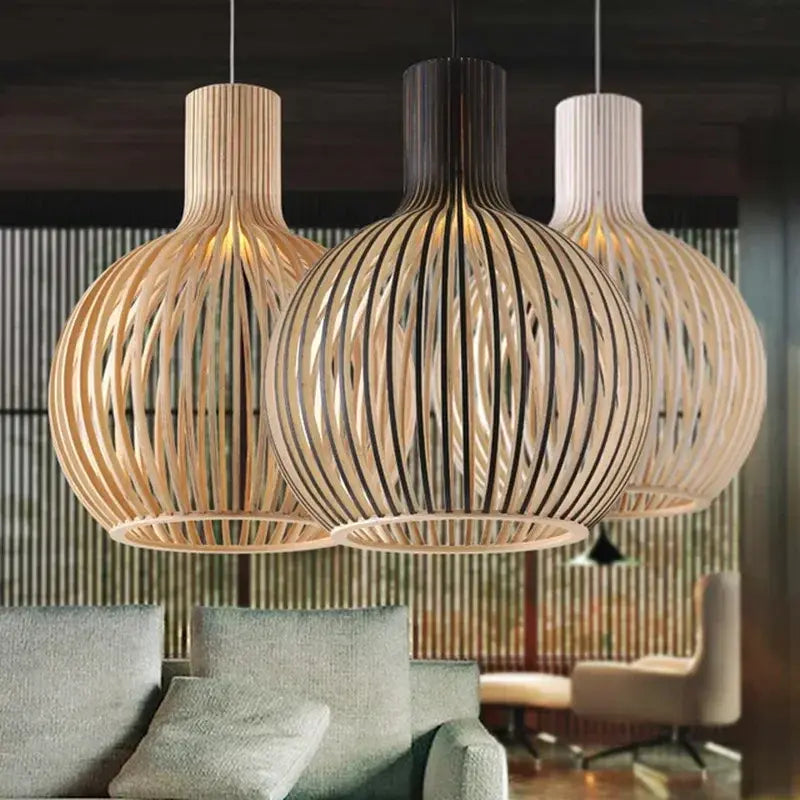 Pendelleuchte Holz, Ø35cm Ø45cm Ø55cm | Lignum
