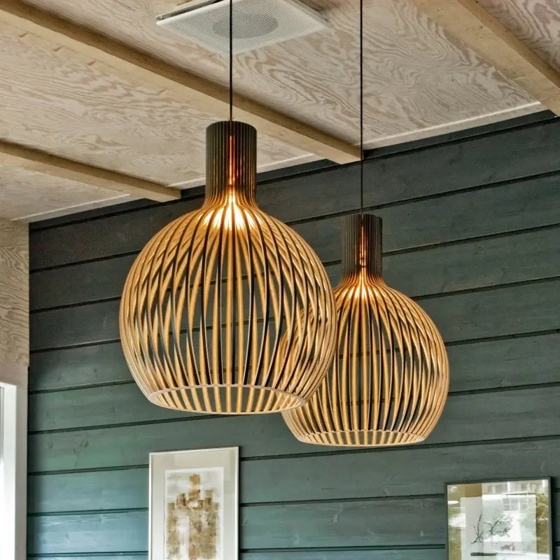 Pendelleuchte Holz, Ø35cm Ø45cm Ø55cm | Lignum