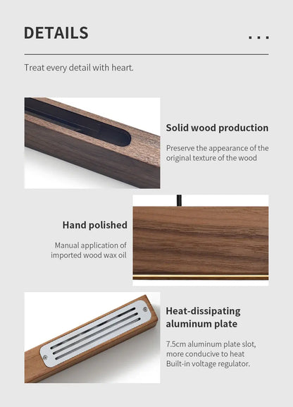 Pendelleuchte Holzdesign, länglich | Glød
